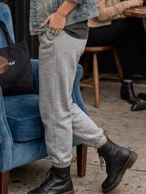 Aritzia Wilfred‎ Free Dionne Grey High Rise Flannel Lounge Sweatpant Jogger Sz S